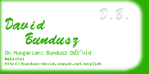 david bundusz business card